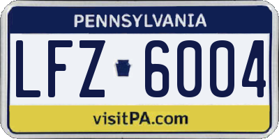 PA license plate LFZ6004