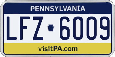 PA license plate LFZ6009