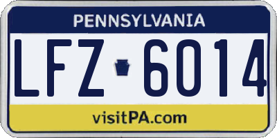 PA license plate LFZ6014