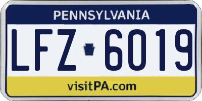 PA license plate LFZ6019