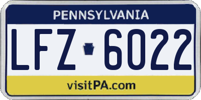 PA license plate LFZ6022