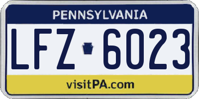 PA license plate LFZ6023