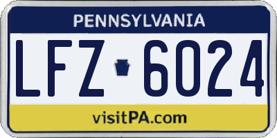 PA license plate LFZ6024
