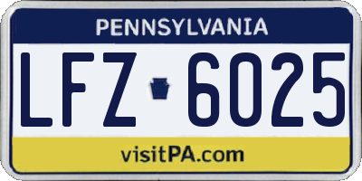 PA license plate LFZ6025
