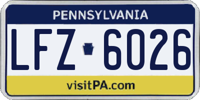 PA license plate LFZ6026