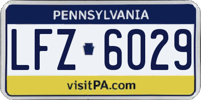 PA license plate LFZ6029