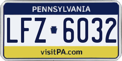 PA license plate LFZ6032