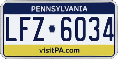 PA license plate LFZ6034