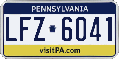 PA license plate LFZ6041