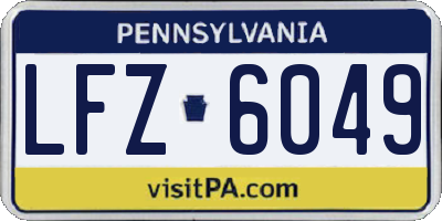 PA license plate LFZ6049