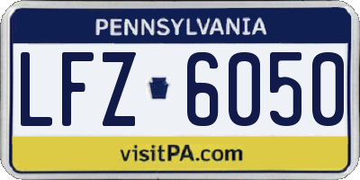 PA license plate LFZ6050