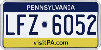 PA license plate LFZ6052