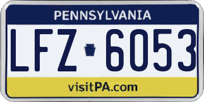 PA license plate LFZ6053