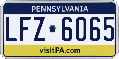 PA license plate LFZ6065