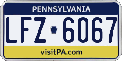PA license plate LFZ6067