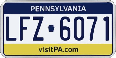 PA license plate LFZ6071