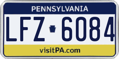 PA license plate LFZ6084