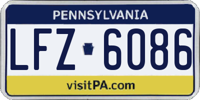 PA license plate LFZ6086