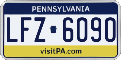 PA license plate LFZ6090