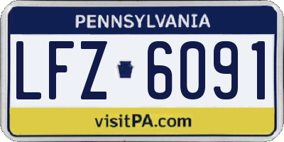 PA license plate LFZ6091