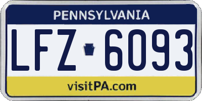 PA license plate LFZ6093