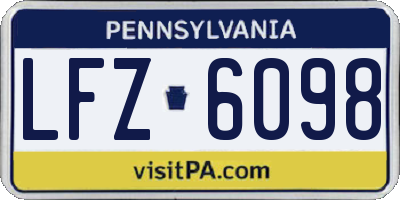 PA license plate LFZ6098
