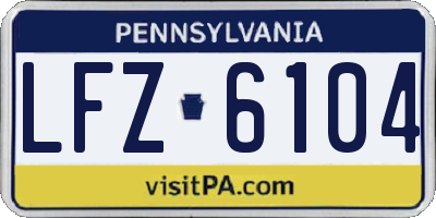 PA license plate LFZ6104