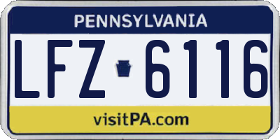 PA license plate LFZ6116