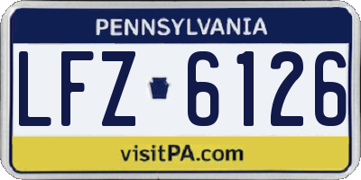 PA license plate LFZ6126