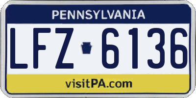 PA license plate LFZ6136