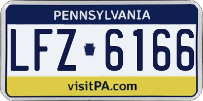PA license plate LFZ6166
