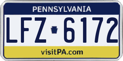 PA license plate LFZ6172