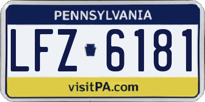 PA license plate LFZ6181