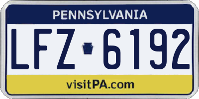 PA license plate LFZ6192