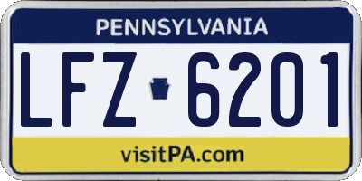PA license plate LFZ6201