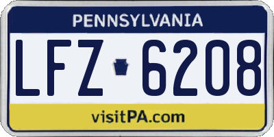 PA license plate LFZ6208