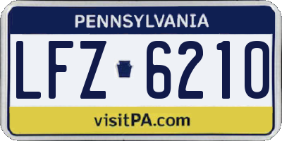 PA license plate LFZ6210