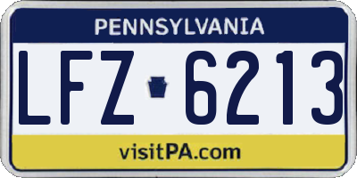 PA license plate LFZ6213