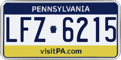 PA license plate LFZ6215
