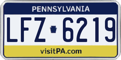 PA license plate LFZ6219