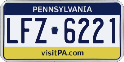 PA license plate LFZ6221