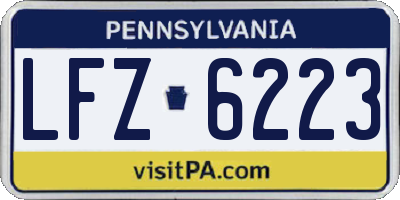 PA license plate LFZ6223