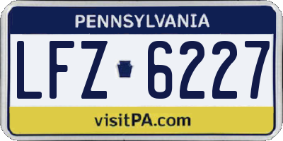 PA license plate LFZ6227