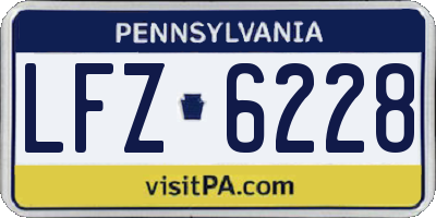 PA license plate LFZ6228