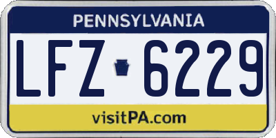 PA license plate LFZ6229
