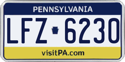 PA license plate LFZ6230