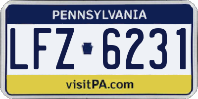 PA license plate LFZ6231