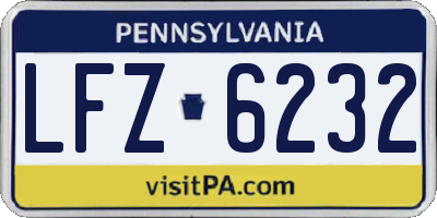 PA license plate LFZ6232