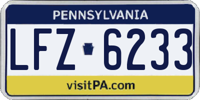 PA license plate LFZ6233