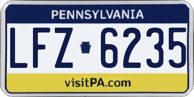 PA license plate LFZ6235